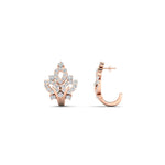 Load image into Gallery viewer, J Hoop Diamond Bali Earrings