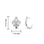 Load image into Gallery viewer, J Hoop Diamond Bali Earrings