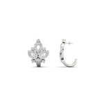 Load image into Gallery viewer, J Hoop Diamond Bali Earrings