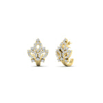 Load image into Gallery viewer, J Hoop Diamond Bali Earrings