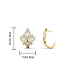Load image into Gallery viewer, J Hoop Diamond Bali Earrings