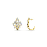 Load image into Gallery viewer, J Hoop Diamond Bali Earrings
