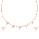 Load image into Gallery viewer, 0.80 Carat Elegance Floral Diamond Necklace Set With Earrings