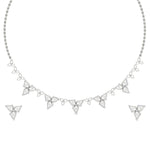 Load image into Gallery viewer, 0.80 Carat Elegance Floral Diamond Necklace Set With Earrings