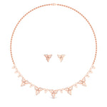 Load image into Gallery viewer, 0.80 Carat Elegance Floral Diamond Necklace Set With Earrings