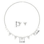 Load image into Gallery viewer, 0.80 Carat Elegance Floral Diamond Necklace Set With Earrings
