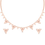 Load image into Gallery viewer, 0.80 Carat Elegance Floral Diamond Necklace Set With Earrings
