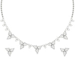 Load image into Gallery viewer, 0.80 Carat Elegance Floral Diamond Necklace Set With Earrings
