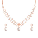 Load image into Gallery viewer, 2 Row Delicate Diamond Necklace With Earrings
