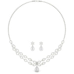 Load image into Gallery viewer, 2 Row Delicate Diamond Necklace With Earrings
