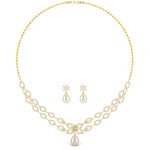 Load image into Gallery viewer, 2 Row Delicate Diamond Necklace With Earrings