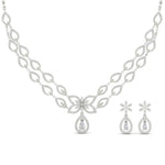 Load image into Gallery viewer, 2 Row Delicate Diamond Necklace With Earrings