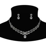 Load image into Gallery viewer, 2 Row Delicate Diamond Necklace With Earrings