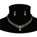 Load image into Gallery viewer, 2 Row Delicate Diamond Necklace With Earrings