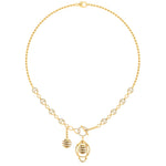 Load image into Gallery viewer, Infinity Knot With Diamond Spinner Ball Necklace