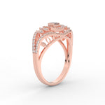 Load image into Gallery viewer, Emerald Cut Halo Cluster Wide Band Ring