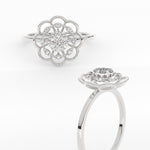 Load image into Gallery viewer, Delicate Flower Diamond Ring