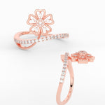 Load image into Gallery viewer, Delicate Flower Real Diamond Engagement Ring
