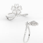Load image into Gallery viewer, Delicate Flower Real Diamond Engagement Ring