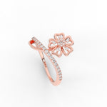Load image into Gallery viewer, Delicate Flower Real Diamond Engagement Ring