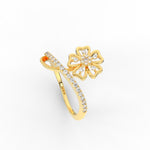 Load image into Gallery viewer, Delicate Flower Real Diamond Engagement Ring
