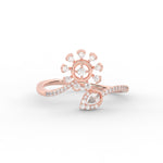 Load image into Gallery viewer, Twisted Diamond Flower Engagement Ring