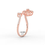 Load image into Gallery viewer, Twisted Diamond Flower Engagement Ring