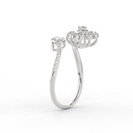Load image into Gallery viewer, Twisted Diamond Flower Engagement Ring