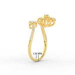 Load image into Gallery viewer, Twisted Diamond Flower Engagement Ring