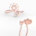 Load image into Gallery viewer, Twisted Diamond Flower Engagement Ring