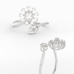 Load image into Gallery viewer, Twisted Diamond Flower Engagement Ring