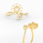 Load image into Gallery viewer, Twisted Diamond Flower Engagement Ring