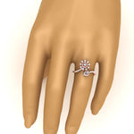 Load image into Gallery viewer, Twisted Diamond Flower Engagement Ring