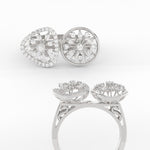 Load image into Gallery viewer, Wide Real Diamond Cocktail Ring