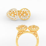 Load image into Gallery viewer, Wide Real Diamond Cocktail Ring