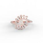 Load image into Gallery viewer, Pear Invisible Set Swirl Diamond Ring