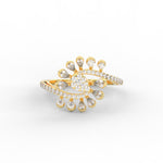 Load image into Gallery viewer, Pear Invisible Set Swirl Diamond Ring