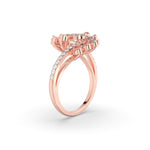 Load image into Gallery viewer, Pear Invisible Set Swirl Diamond Ring