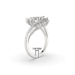 Load image into Gallery viewer, Pear Invisible Set Swirl Diamond Ring