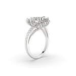 Load image into Gallery viewer, Pear Invisible Set Swirl Diamond Ring