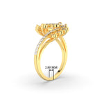 Load image into Gallery viewer, Pear Invisible Set Swirl Diamond Ring