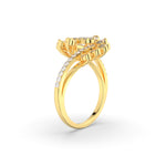 Load image into Gallery viewer, Pear Invisible Set Swirl Diamond Ring