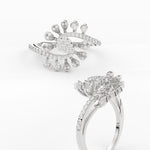 Load image into Gallery viewer, Pear Invisible Set Swirl Diamond Ring