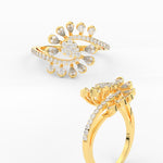 Load image into Gallery viewer, Pear Invisible Set Swirl Diamond Ring