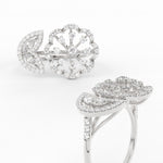 Load image into Gallery viewer, Flower And Leaf Wide Diamond Ring