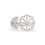 Load image into Gallery viewer, Flower And Leaf Wide Diamond Ring