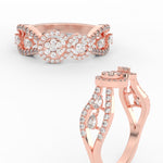 Load image into Gallery viewer, Halo Diamond Indian Style Engagement Ring