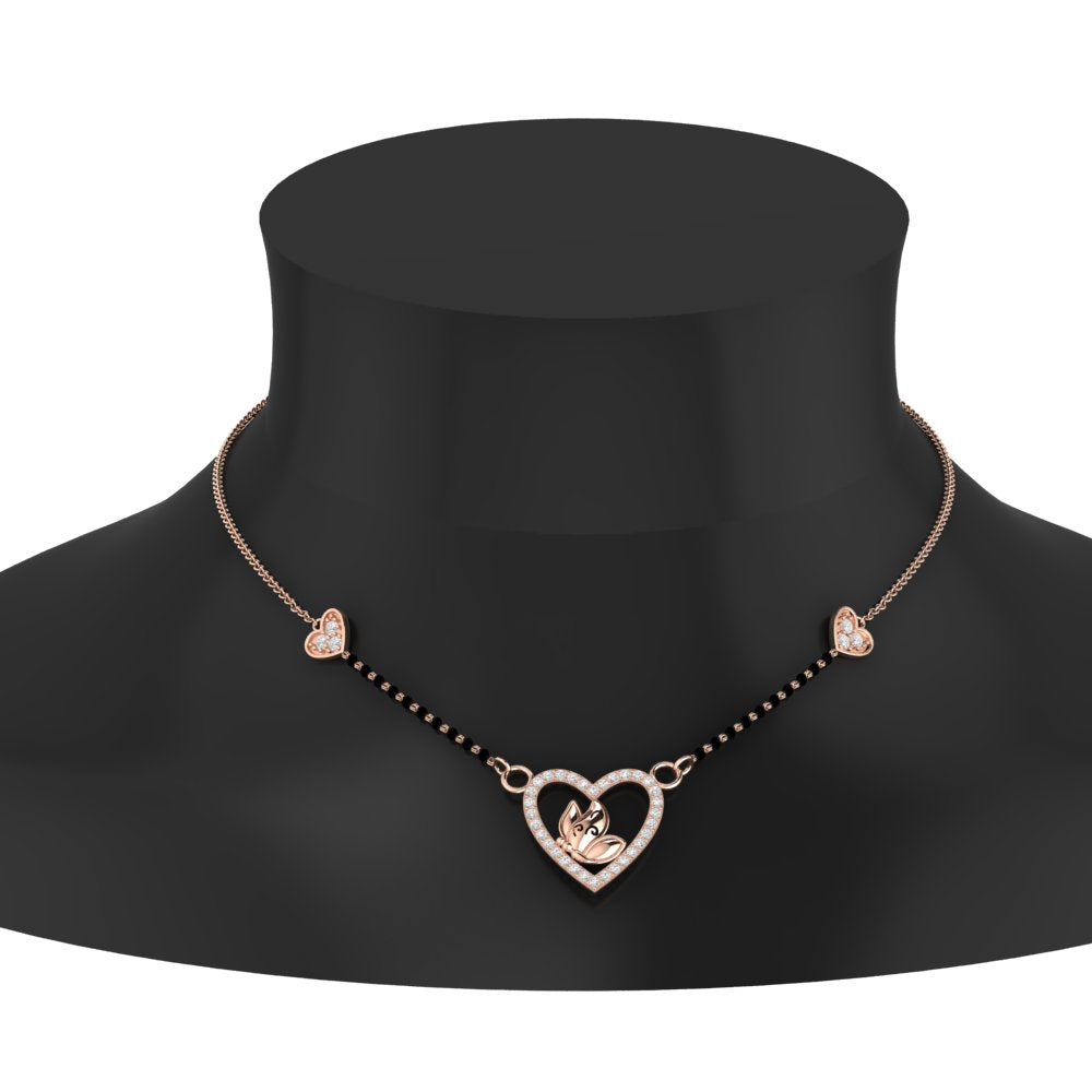Butterfly Heart Cute Diamond Mangalsutra