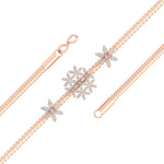 Load image into Gallery viewer, 1 Carat Stunning 3 Flowers Design Diamond Mugappu Chain