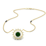 Load image into Gallery viewer, Sun Solitaire Halo Diamond Mangalsutra